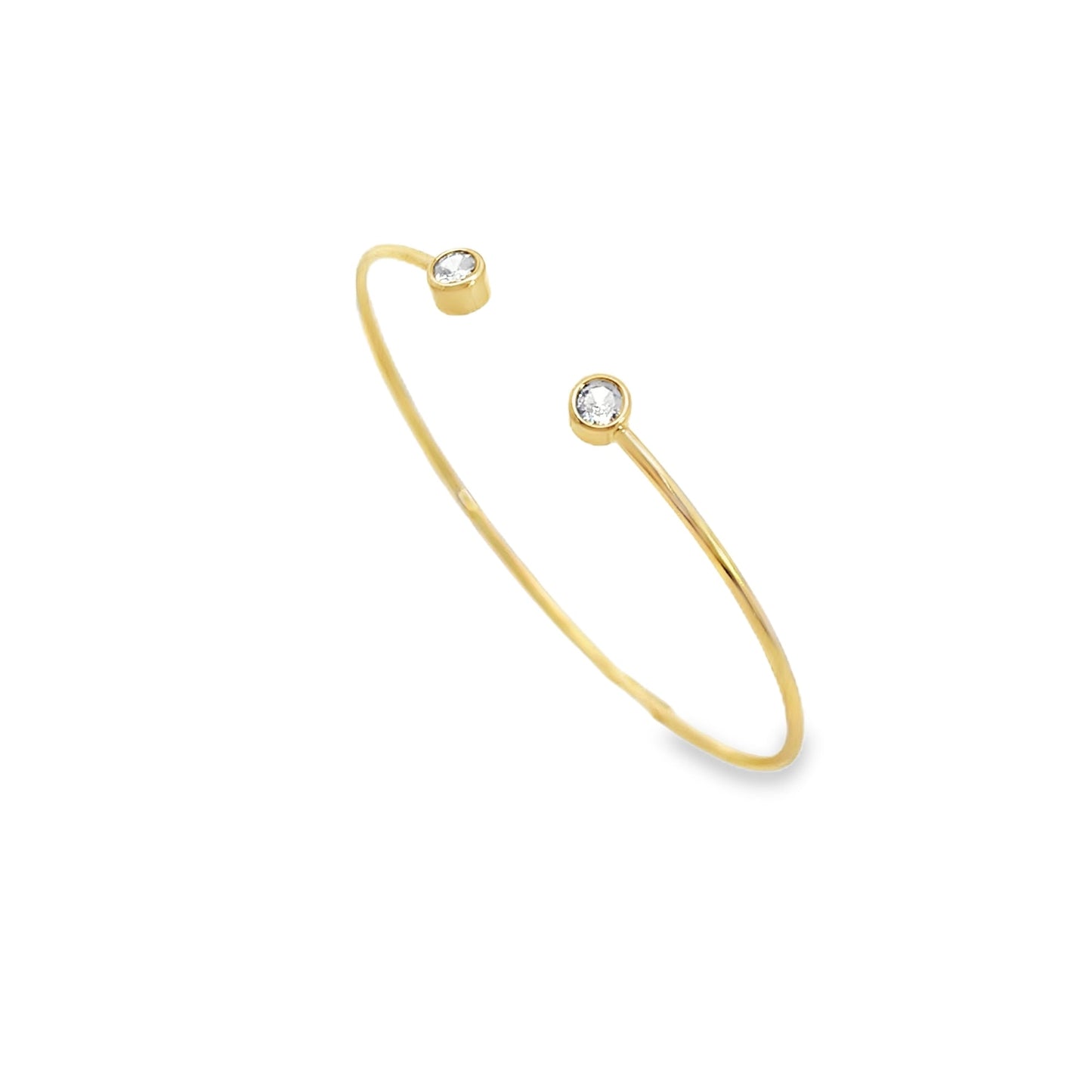 CZ Bezel Stone Open Bangle