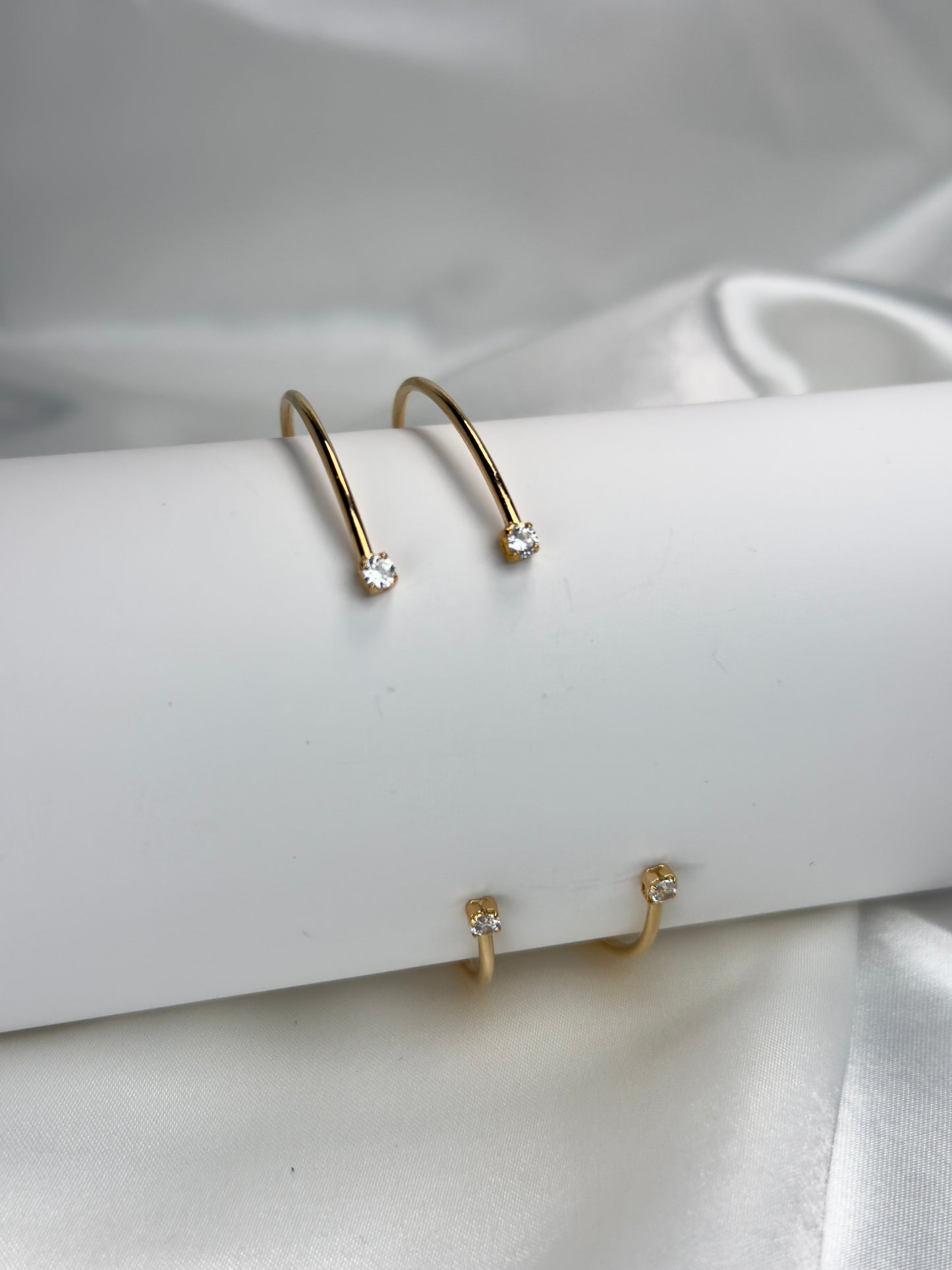 Filled CZ Open Cube Bangle