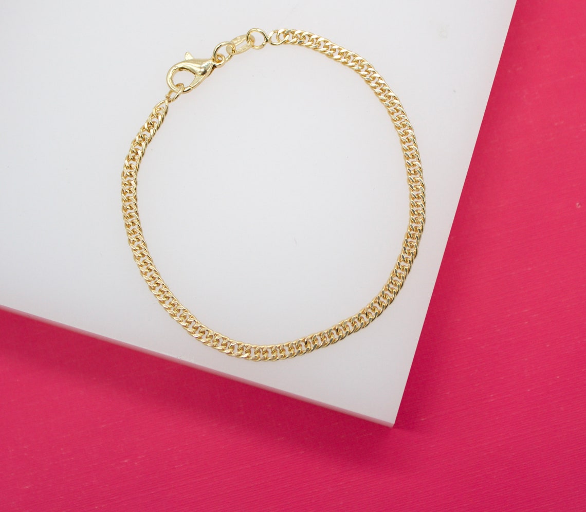 3mm Double Cuban Link Chain Bracelet