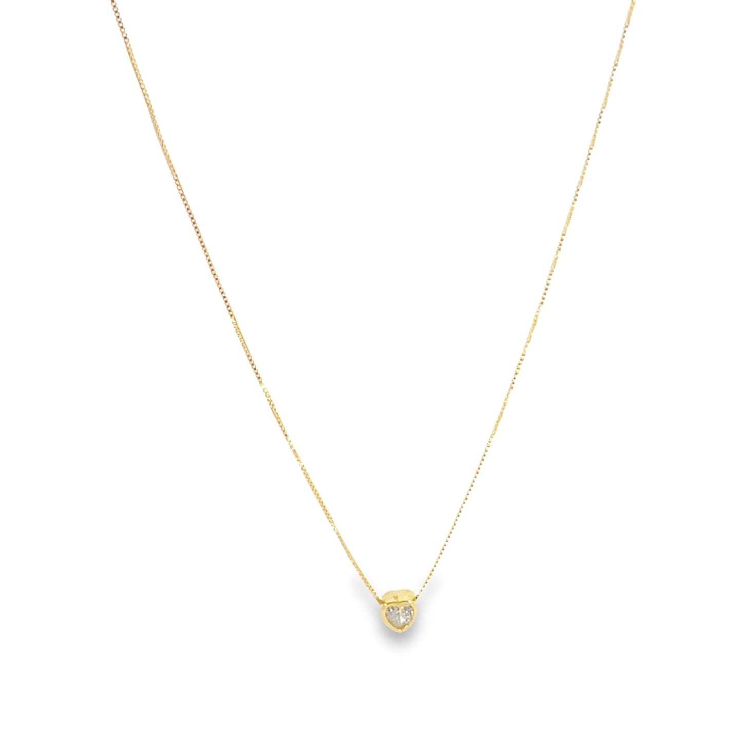 1mm Box Chain with Tiny Heart Charm