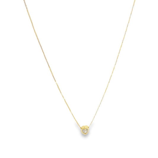 1mm Box Chain with Tiny Heart Charm