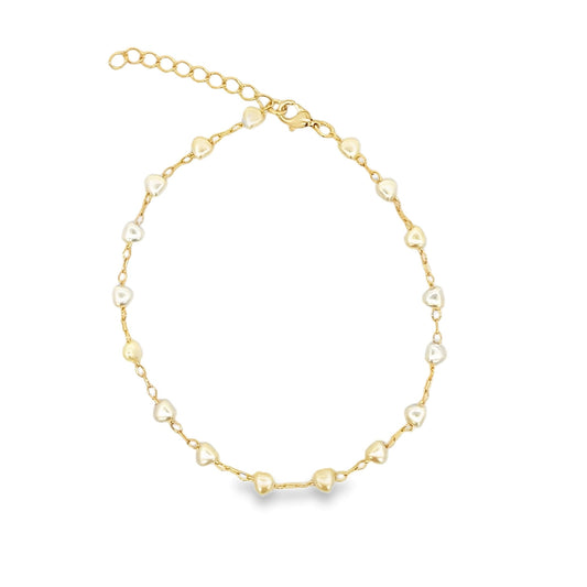 Heart Shaped Pearl Bracelet