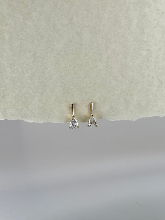 Pear-Cut CZ Stud