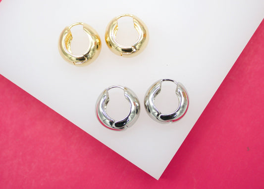 18k Gold Filled Thick Huggies