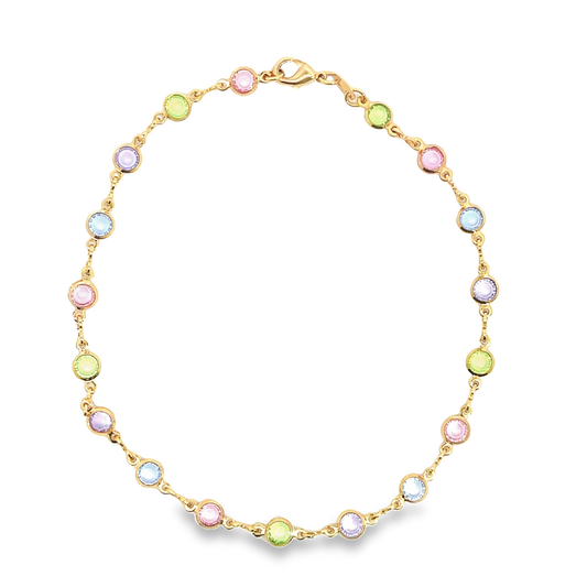 Multi Color CZ Anklet